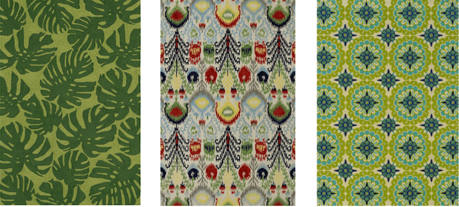 Examples of green area rugs.